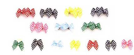 Dog Hair Bows-Petite Gingham Pearl Bows with Elastics - A Pet's World