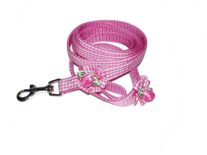 Embellished White Ribbon Dog Leashes with Petal Flowers and Pearls - A Pet's World