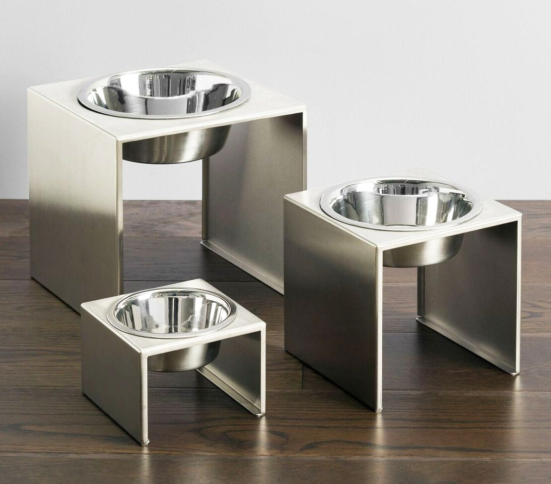 Pet Diner-Slate Stainless Steel Single Feeder - A Pet's World