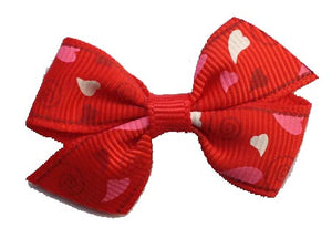 Dog Hair Bows-Red Abstract Hearts - A Pet's World