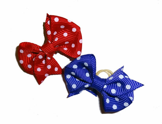 Dog Hair Bows-Fishtail Triple Dots - A Pet's World