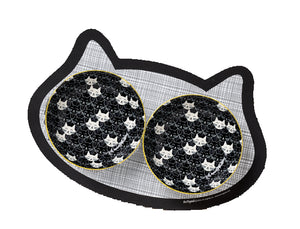 Set of Whisker Safe Shallow Cat Bowls + Placemat - A Pet's World