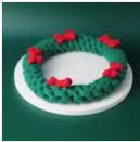 Flat view of Christmas Wreath with Red Dog bones Rope toy
