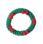 Load image into Gallery viewer, Christmas Rope Toy for Dogs Green with Red bone bows
