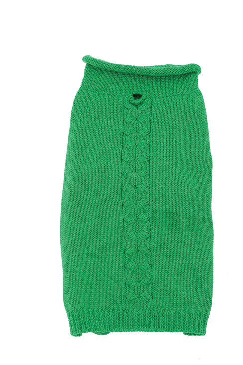 Dog Sweater-Roll Neck Cotton Cable - A Pet's World