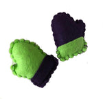 Load image into Gallery viewer, back view tiny mismatched mitten catnip toys
