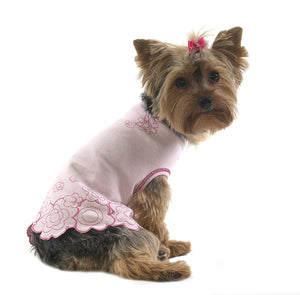 Dog T-Shirt-Pink Posy Flowers - A Pet's World