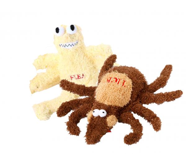 Dog Toys - Flea and Tick Plush Toys with Squeakers - A Pet's World