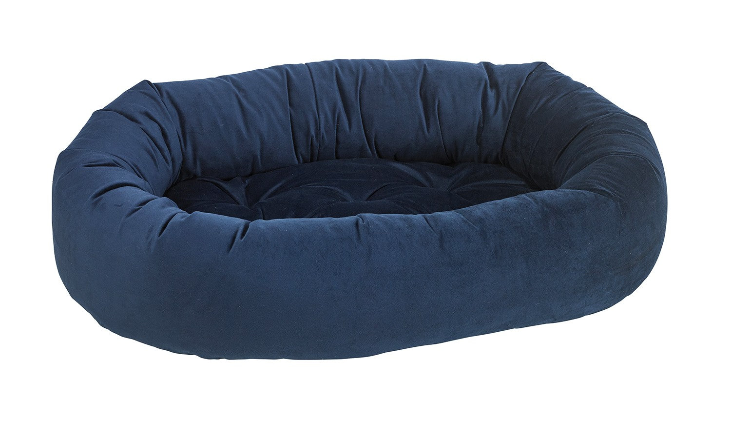 Pet Bed- Solid Navy Color Microvelvet Donut Bed - A Pet's World